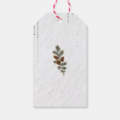 Étiquette Joyeux Noël Cône de Pin Rustique (Dos)