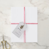 Étiquette Joyeux Noël Cône de Pin Rustique (Avec de la ficelle)