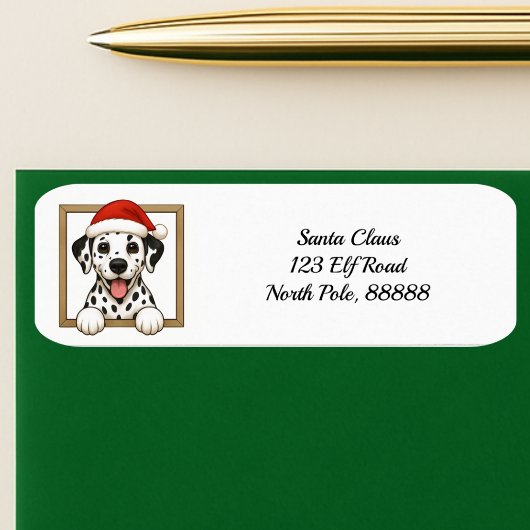 Étiquette Joyeux Noël Dalmatien Adresse de retour