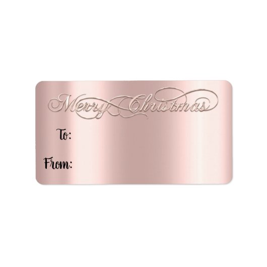 Étiquette Joyeux Noël De À La Main Poudre Rose Lettrée (Devant)