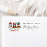 Étiquette Joyeux Noël de poulet fou Retour Adresse<br><div class="desc">Notre collection "Crazy Chicken Christmas" présente des illustrations de poulet à thème de vacances et des polices colorées sur divers produits qui peuvent être utilisés comme cadeaux amusants. Consultez notre magasin pour plus d'articles de cette collection.</div>