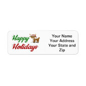 Étiquette Joyeux Noël de Reindeer (Devant)