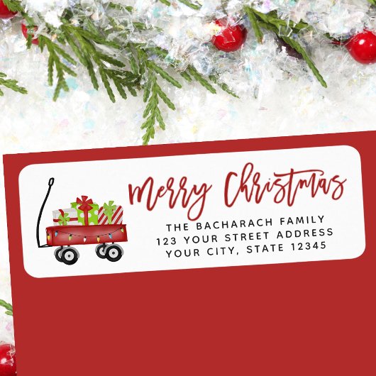 Étiquette Joyeux Noël de vacances modernes Adresse de retour