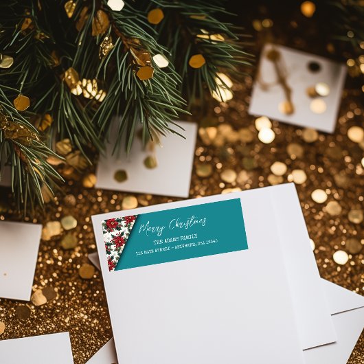 Étiquette Joyeux Noël en lettres de script moderne