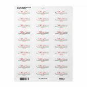 Étiquette Joyeux Noël Famille Maison Script (Feuille entière)