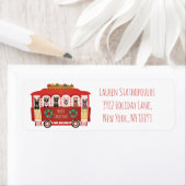 Étiquette Joyeux Noël Français Bulldogs Vacances Trolly (En situation)