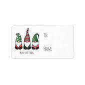 Étiquette Joyeux Noël Gnomes (Devant)