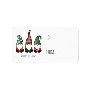 Étiquette Joyeux Noël Gnomes
