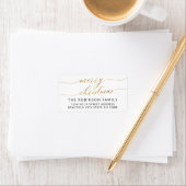 Étiquette Joyeux Noël Gold Script Photo Retour Adresse (En situation)