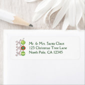 Étiquette Joyeux Noël Ho Ho Ho, Décorations de Canne à Sucre (En situation)