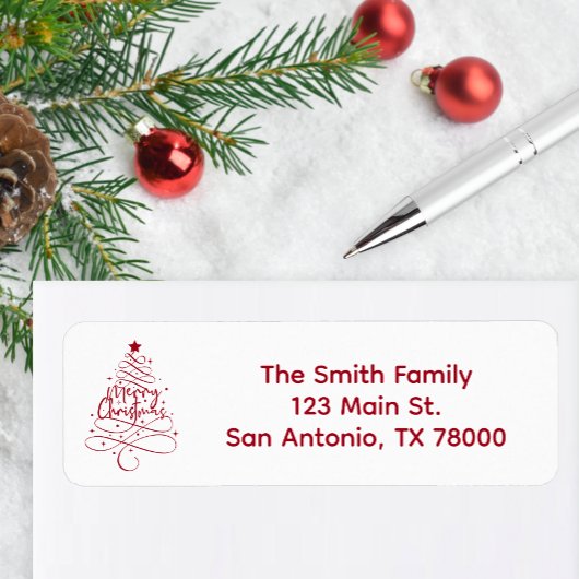 Étiquette Joyeux Noël Holiday Adresse de retour
