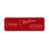 Étiquette Joyeux Noël Holly Berry Red Adresse de retour (Devant)