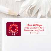 Étiquette Joyeux Noël Icônes couronne Adresse de retour Labe (En situation)