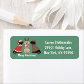 Étiquette Joyeux Noël Labrador Retriever Dogs (En situation)