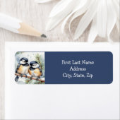 Étiquette Joyeux Noël mignon oiseau de poulet (En situation)