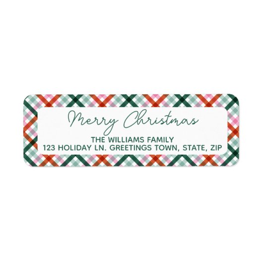 Étiquette Joyeux Noël moderne Adresse de retour (Devant)