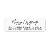 Étiquette Joyeux Noël moderne Adresse de retour (Devant)