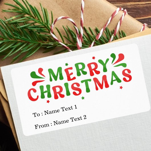 Étiquette Joyeux Noël Moderne Coloré À De