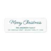 Étiquette Joyeux Noël moderne personnalisé Adresse de retour (Devant)