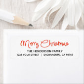 Étiquette Joyeux Noël moderne Retour (En situation)