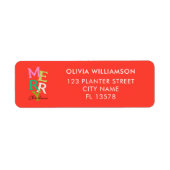 Étiquette Joyeux Noël moderne Vacances brillantes (Devant)