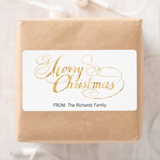 Étiquette Joyeux Noël (OR) (En situation)