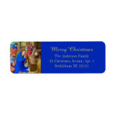 Étiquette Joyeux Noël Or Religieux Christian Médiéval (Devant)