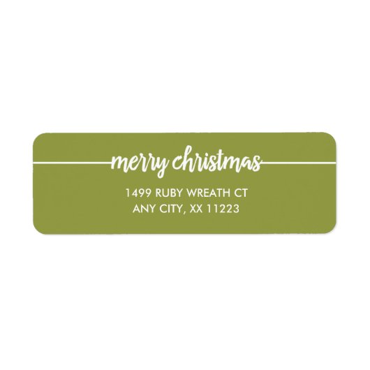 Étiquette Joyeux Noël overlay adresse de retour, n'importe q (Devant)