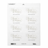 Étiquette Joyeux Noël (PARTIES SCINTILLANT ARGENT) (Feuille entière)