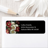 Étiquette Joyeux Noël Peinture Hellebore Conception de vacan (En situation)