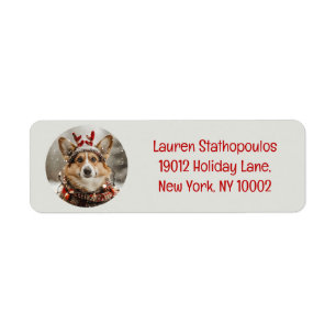 Étiquette Joyeux Noël Pembroke Welsh Corgi Chien