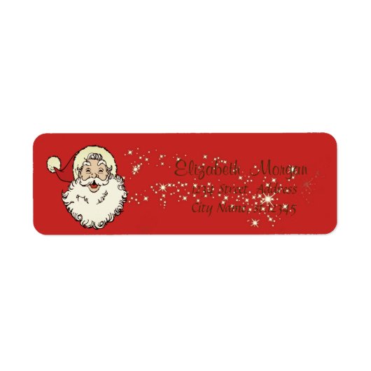 Étiquette Joyeux Noël, Père Noël, Étincelle (Devant)