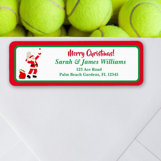 Étiquette Joyeux Noël Père Noël Tennis
