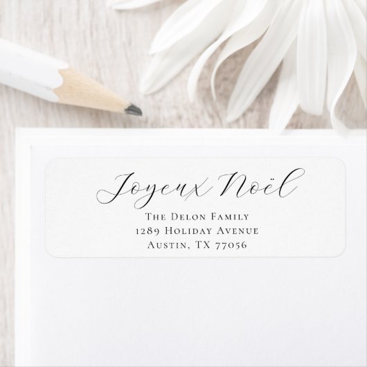 Étiquette Joyeux Noel Personalized Chic Return Address Label (En situation)