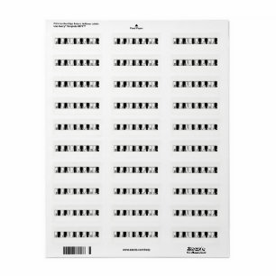 Étiquette Joyeux Noël Piano Keys Typographie noir blanc
