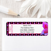 Étiquette Joyeux Noël Polka-Dot Impression Avec Rose Clair (En situation)