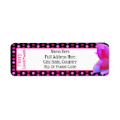 Étiquette Joyeux Noël Polka-Dot Impression Avec Rose Clair (Devant)