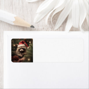 Étiquette Joyeux Noël Racoon