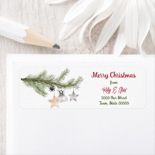 Étiquette Joyeux Noël Rouge Typographie Mignonne Décontracté (En situation)