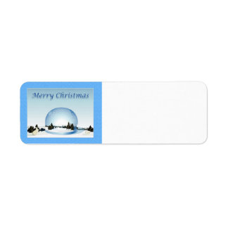 Étiquette Joyeux Noël Scène de neige