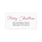 Étiquette Joyeux Noël Script moderne (Devant)