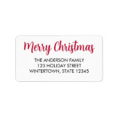 Étiquette Joyeux Noël Script Typographie Retour Adresse (Devant)