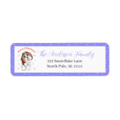 Étiquette Joyeux Noël Shih Tzu Avec L'Adresse Du Flocon De N (Devant)