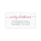 Étiquette Joyeux Noël Simple Moderne Adresse de retour (Devant)