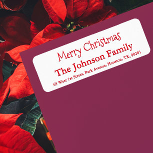 Étiquette Joyeux Noël simple personnalisé Script de nom de f