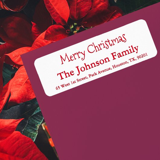 Étiquette Joyeux Noël simple personnalisé Script de nom de f