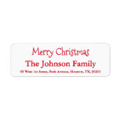 Étiquette Joyeux Noël simple personnalisé Script de nom de f (Devant)