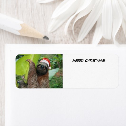 Étiquette Joyeux Noël Sloth (En situation)