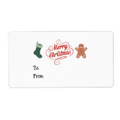 Étiquette Joyeux Noël Stocker Homme en pain d'épices (Devant)