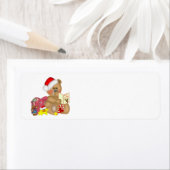 Étiquette Joyeux Noël Teddy Bear (En situation)